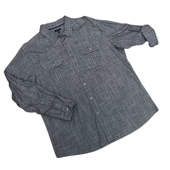 Apt 9 Men's Regular Fit Crosshatch Black n White Shirt - Size XL - NWT - Picture 2 of 8